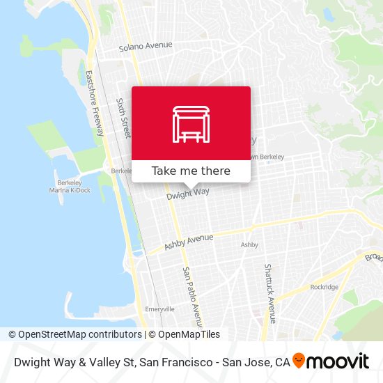 Dwight Way & Valley St map