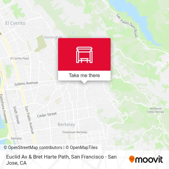 Euclid Av & Bret Harte Path map