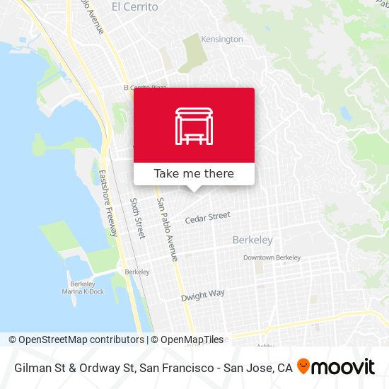 Gilman St & Ordway St map