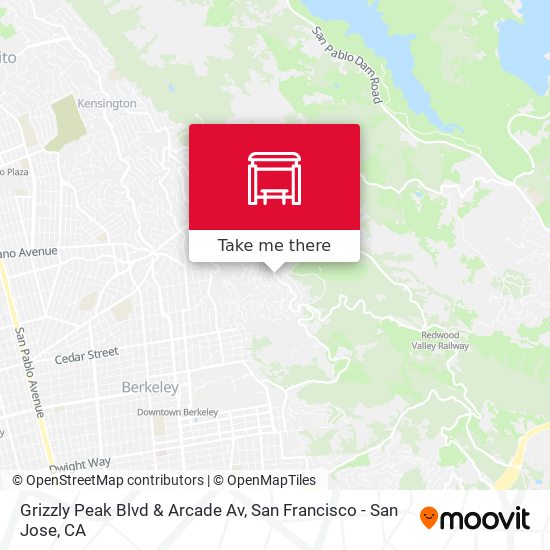 Grizzly Peak Blvd & Arcade Av map