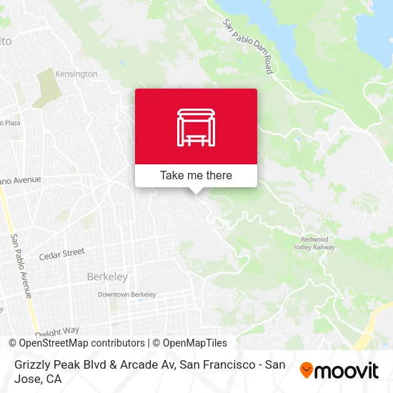 Mapa de Grizzly Peak Blvd & Arcade Av