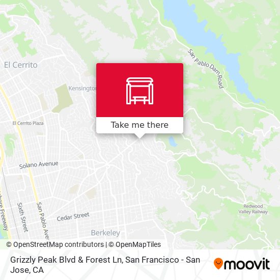 Mapa de Grizzly Peak Blvd & Forest Ln