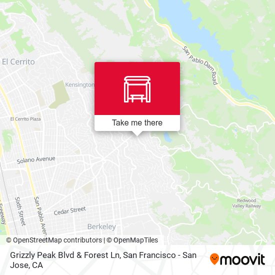 Mapa de Grizzly Peak Blvd & Forest Ln