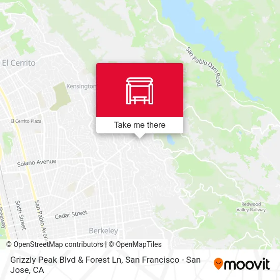 Grizzly Peak Blvd & Forest Ln map