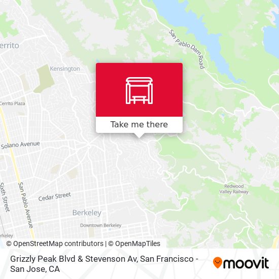 Mapa de Grizzly Peak Blvd & Stevenson Av