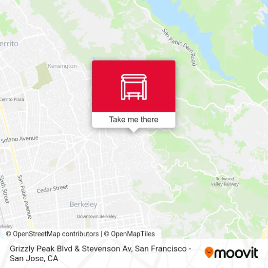 Grizzly Peak Blvd & Stevenson Av map