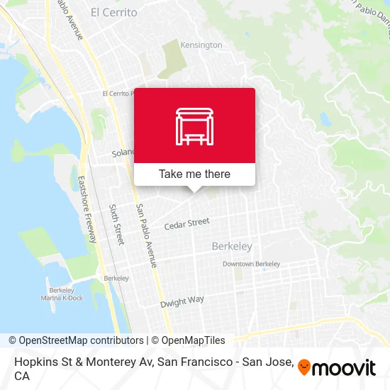 Hopkins St & Monterey Av map