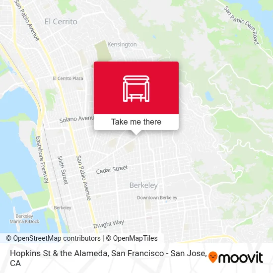 Hopkins St & the Alameda map