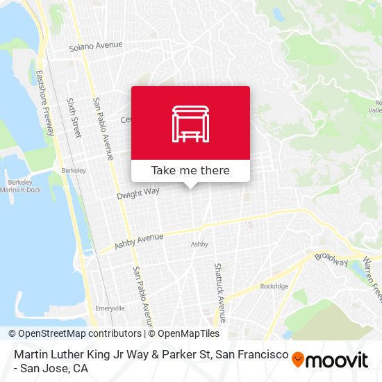 Martin Luther King Jr Way & Parker St map