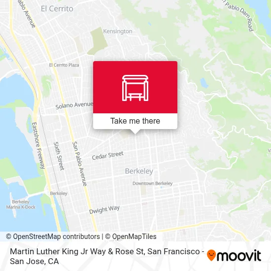 Martin Luther King Jr Way & Rose St map