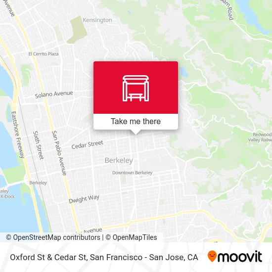 Oxford St & Cedar St map