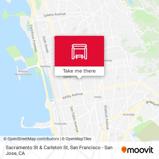 Sacramento St & Carleton St map
