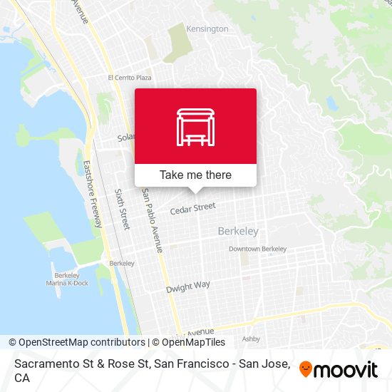 Sacramento St & Rose St map