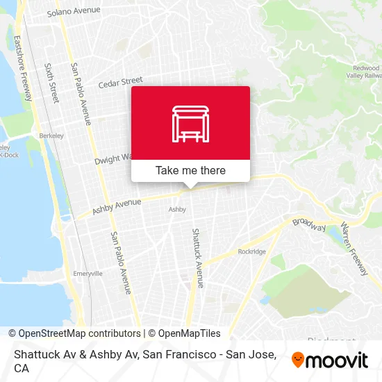 Shattuck Av & Ashby Av map