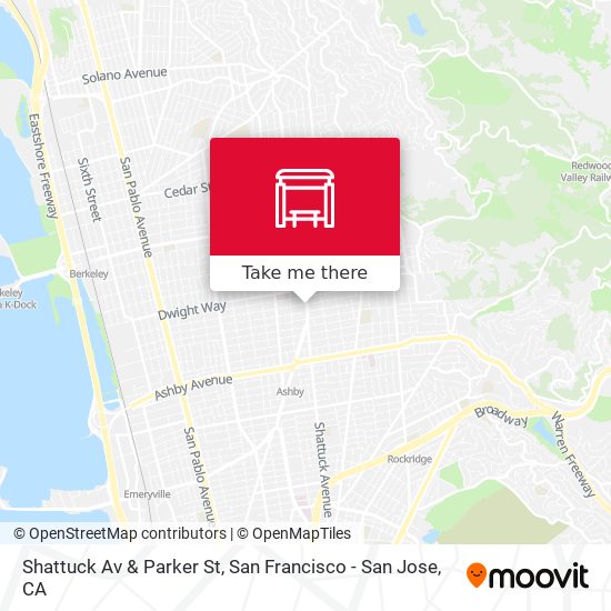 Shattuck Av & Parker St map
