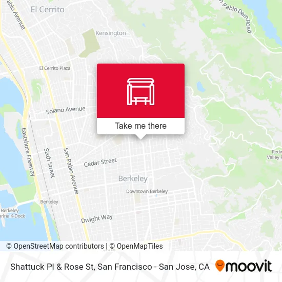 Shattuck Pl & Rose St map