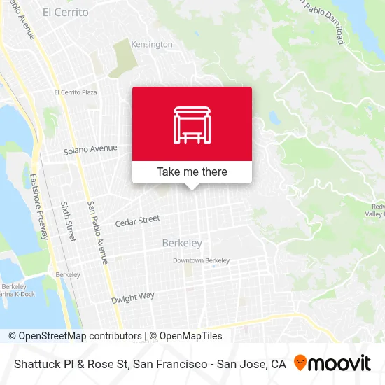 Shattuck Pl & Rose St map