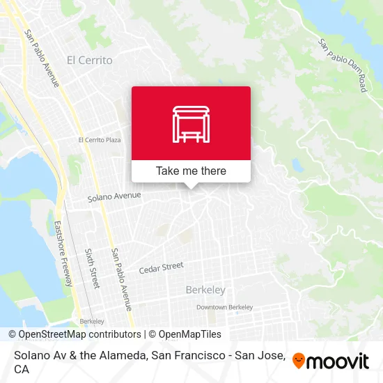 Solano Av & the Alameda map