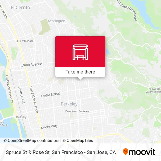 Spruce St & Rose St map