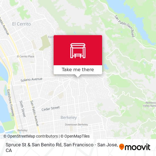 Spruce St & San Benito Rd map