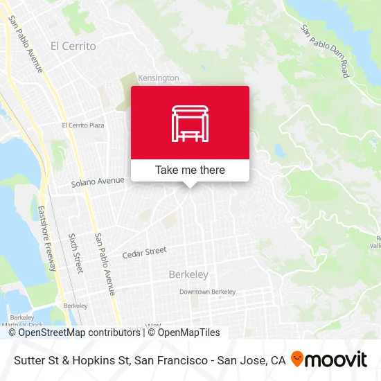 Sutter St & Hopkins St map