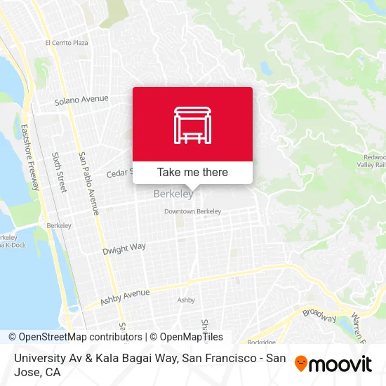 Mapa de University Av & Kala Bagai Way