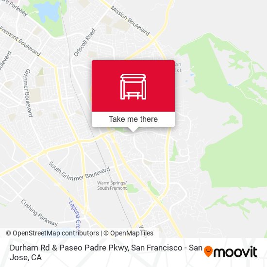 Durham Rd & Paseo Padre Pkwy map