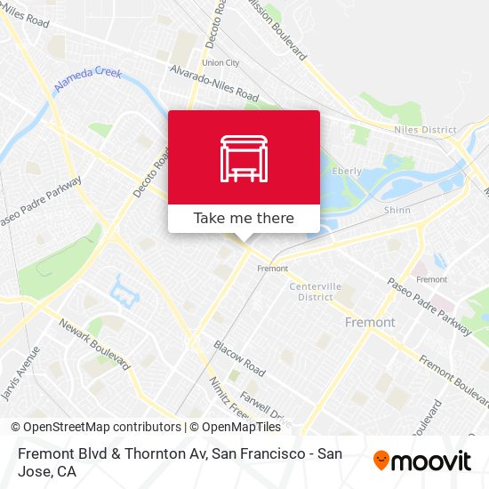 Mapa de Fremont Blvd & Thornton Av