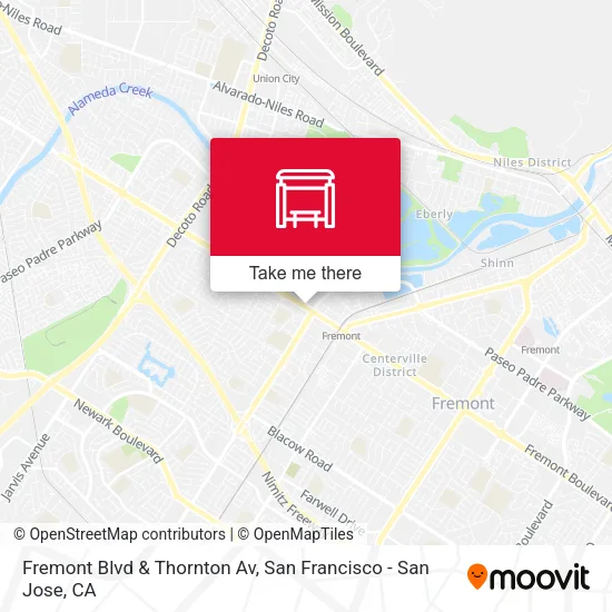 Mapa de Fremont Blvd & Thornton Av
