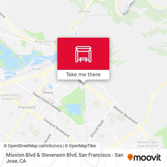 Mission Blvd & Stevenson Blvd map