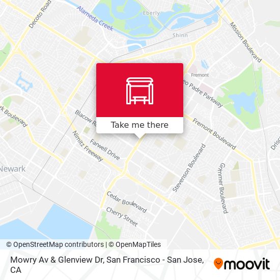 Mowry Av & Glenview Dr map