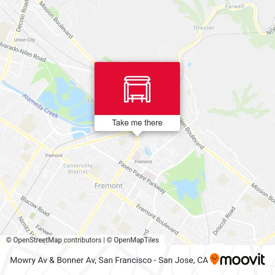 Mowry Av & Bonner Av map