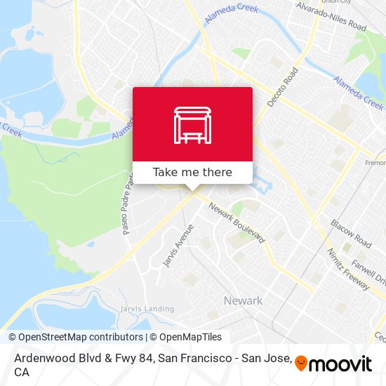 Ardenwood Blvd & Fwy 84 map