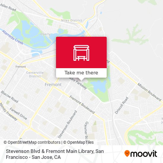 Stevenson Blvd & Fremont Main Library map