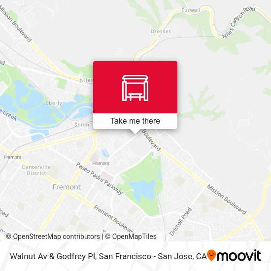Walnut Av & Godfrey Pl map