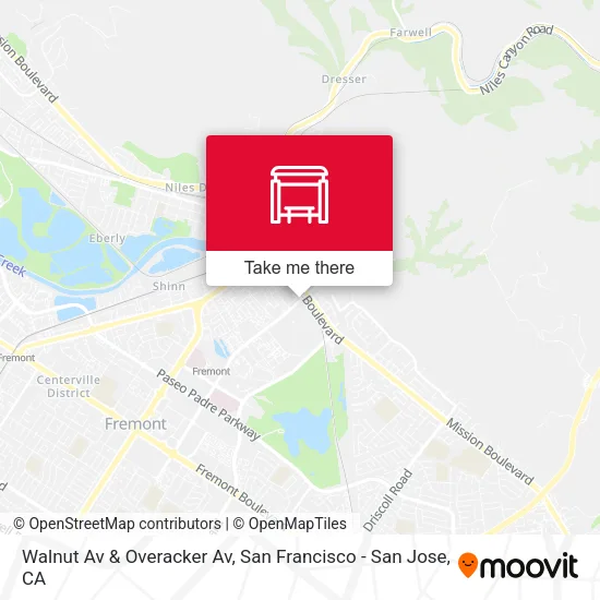 Walnut Av & Overacker Av map