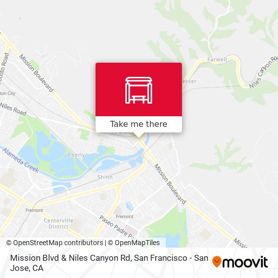Mission Blvd & Niles Canyon Rd map