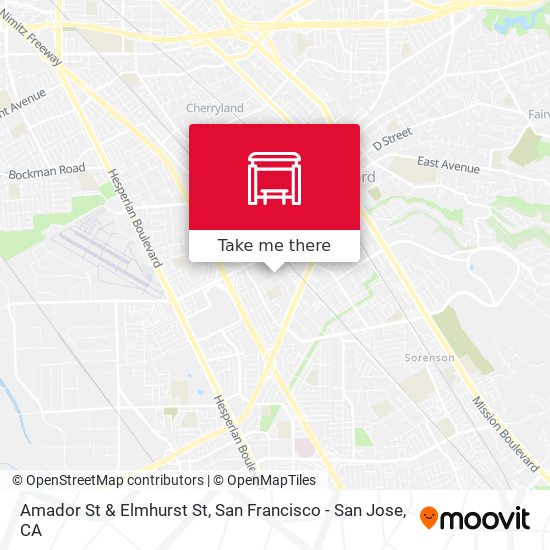 Amador St & Elmhurst St map