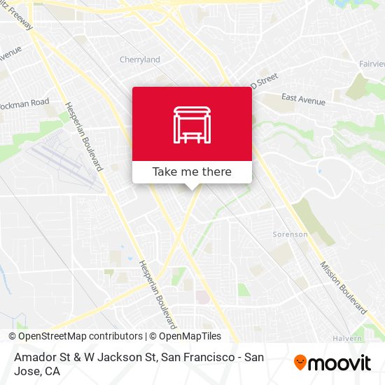 Amador St & W Jackson St map