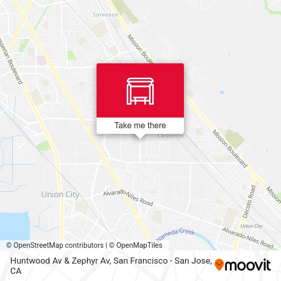 Huntwood Av & Zephyr Av map
