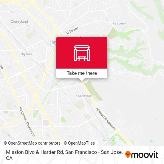 Mission Blvd & Harder Rd map
