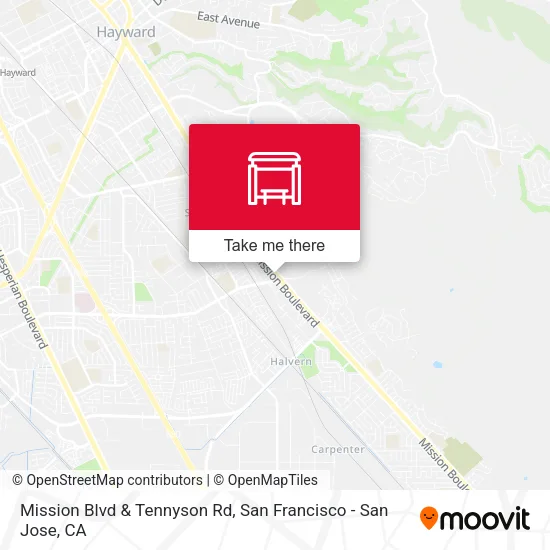 Mission Blvd & Tennyson Rd map