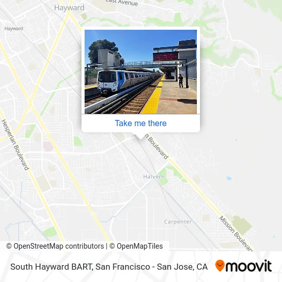 South Hayward BART map