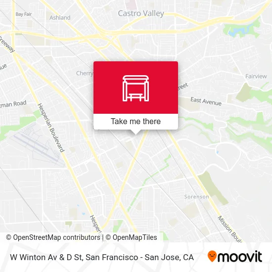 W Winton Av & D St map