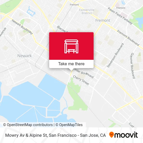 Mowry Av & Alpine St map