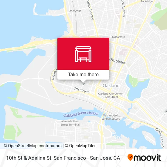 10th St & Adeline St map