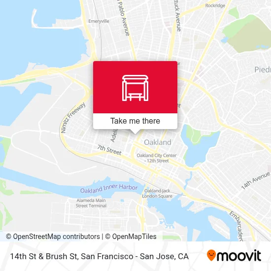 14th St & Brush St map