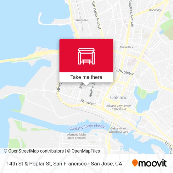 14th St & Poplar St map