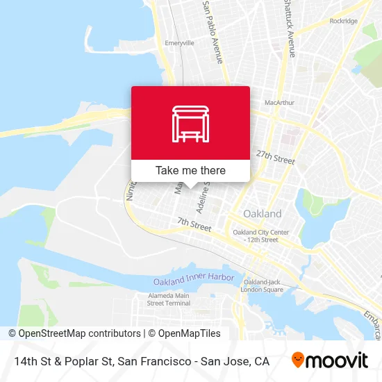 14th St & Poplar St map