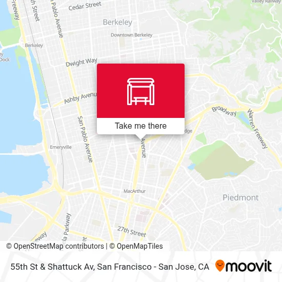 55th St & Shattuck Av map